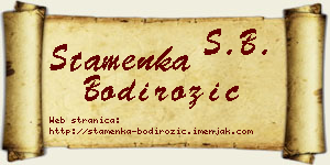 Stamenka Bodirožić vizit kartica